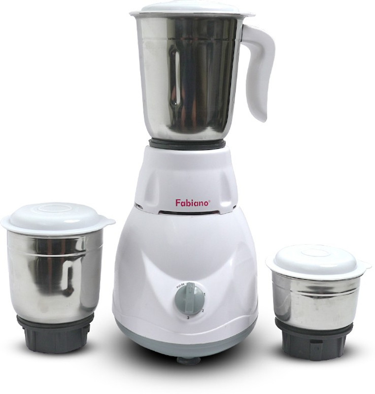 Fabiano Tulip 500 W Mixer Grinder(Fab-Mg-03 | 3 Jars | White, Grey)