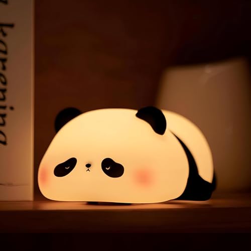 Desidiya® Lying Panda Night Light – Soft Silicone Color-Changing Led Touch Lamp With Timer For Bedroom & Office