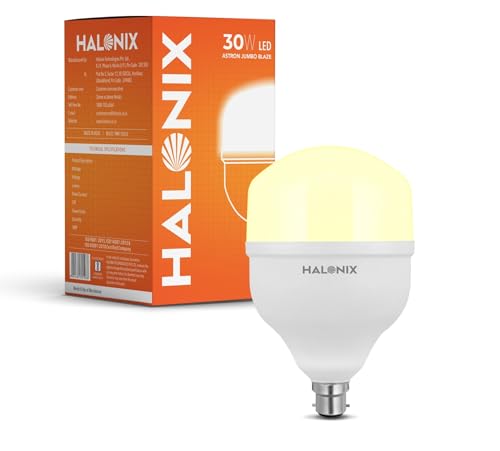 Halonix Jumbo 30W Higher Wattage Yellow Led Bulb | Warm White Led Bulb | Base- B22 | Energy Efficient | Surge Protection | Pack Of 1