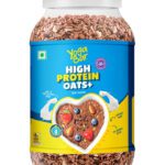 Yogabar High Protein Oats 1Kg Jar Choco Almond|20G Protein With Probiotics&Omega-3 Jar(1 Kg)