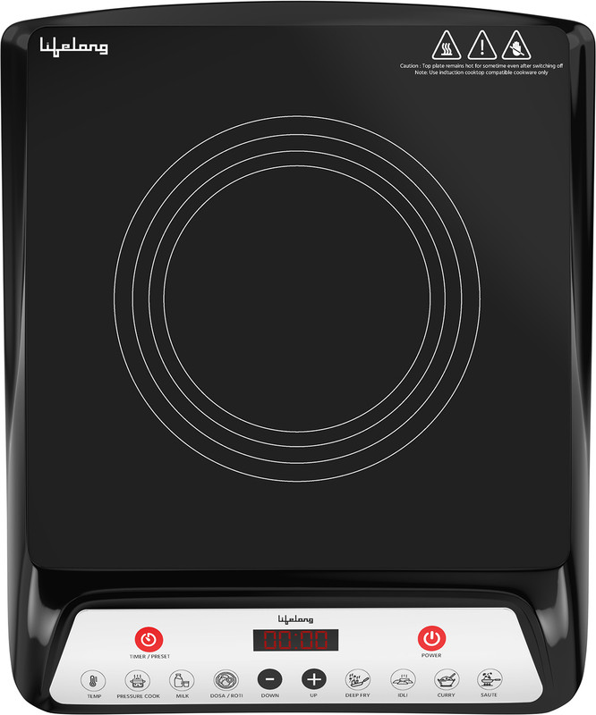 Lifelong 1800 W Induction Cooktop Push Button(Black, 1800W Induction Cooktop)