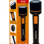 Halonix Plastic 3W Add-On Agni Rechargeable Emergency Led Torch With Usb Charging, High Beam-Low Beam Feature