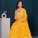 Wasma Fashion Anarkali Gown(Yellow)