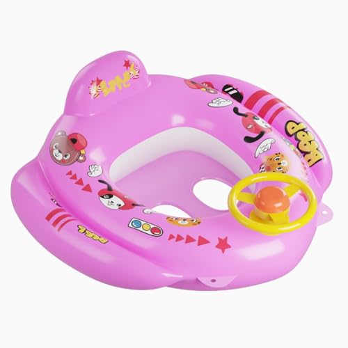 Lifelong Swimming Tube Inflatable Swim Ring Pool Float Aid Baby Seat Safe Anti-Flip Kids Cartoon Swimming Ring(Pink)
