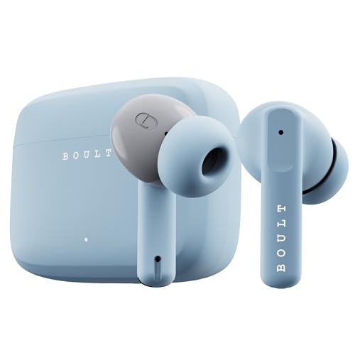Boult Z60 Truly Wireless In Ear Earbuds With 60H Playtime, Zen™ Enc Mic, 50Ms Low Latency, 13Mm Bass Drivers, Type-C Fast Charging, Made In India, Bt V5.3, Touch Control, Ipx5 Ear Buds (Powder Blue)