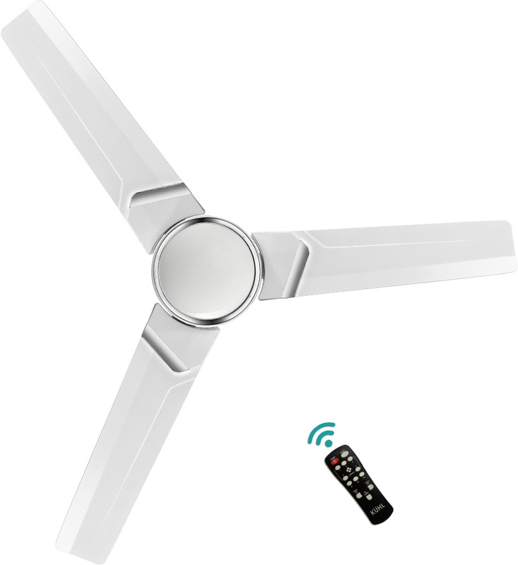 Kuhl Prima A3 Bldc Ceiling Fan With Remote|High Airflow | Bee | Free Installation 5 Star 1200 Mm 3 Blade Ceiling Fan(White | Pack Of 1)
