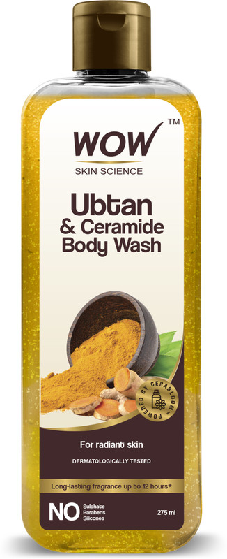 Wow Skin Science Ubtan & Ceramide Body Wash | Radiance Boosting Cleanser | Revives Dull Skin(275 Ml)