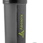 Adonyx Shaker Bottle With Whisk Ball | Gym 700 Ml Shaker(Pack Of 1, Black, Plastic)