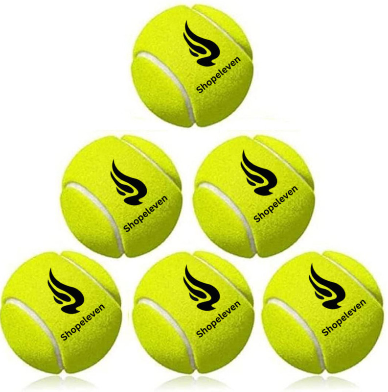 Shopeleven Light Weight And Cricket Soft & Bouncy Tennis Ball(Standard, Pack Of 6)