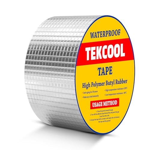Tekcool Leakage Repair Waterproof Tape For Pipe Leakage Roof Water Leakage Solution Aluminium Foil Tape Waterproof Adhesive Tape Sealing Butyl Rubber Tape For Leakage (5Cm*5M (Pack Of 1)).