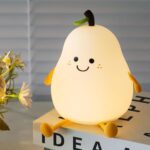 Desidiya® Pear Rechargeable Silicone Night Lamp – Soft Glow Pear Lamp, Kids Night Light, Nursery Decor, Birthday Gift, Silicone Led Light