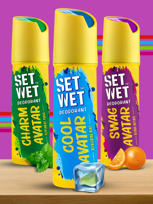 Set Wet Cool, Charm And Swag Avatar Deodorant Spray  –  For Men(450 Ml, Pack Of 3)