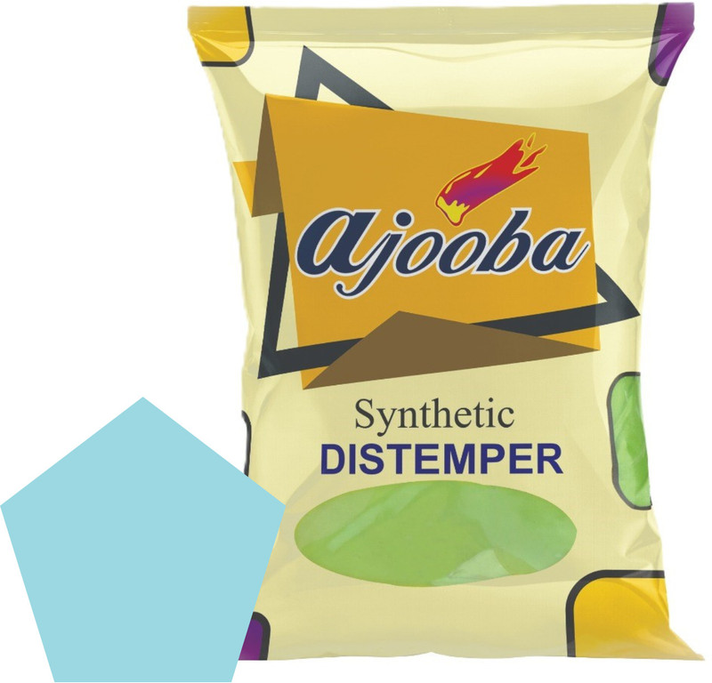 Ajooba Synthetic Distemper Smooth Matte Finish Applied On Interior Cement Plaster New Stain Blue Distemper Wall Paint(2 L)