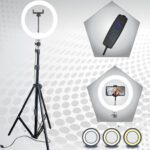 Jammy Zones Big 7 Fit Tripod Stand With 10 Inches Led Ring Light-Live Stream Phone Holder Tripod, Tripod Kit(Black, Supports Up To 1999 G)