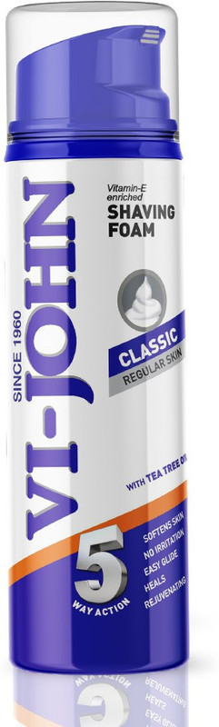 Vi-John Classic Shave Foam For Regular Skin With Tea Tree Oil (200 Gm) (Pack Of 1)(200 G)