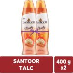 Santoor Beauty Perfumed Talcum Powder With Sandalwood Extracts For All Skin Types(2 X 400 G)