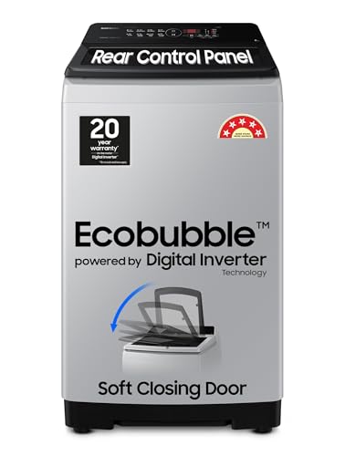 Samsung 8 Kg, 5 Star, Eco Bubble Tech, Digital Inverter Motor, Soft Closing Door, Fully-Automatic Top Load Washing Machine (Wa80Bg4441Bgtl, Light Gray)