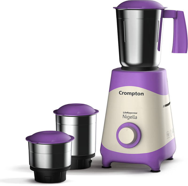 Crompton Nigella 500W 3Jar 500 W Mixer Grinder(Acgm-Nigella500W3J | 3 Jars | White And Lavender)