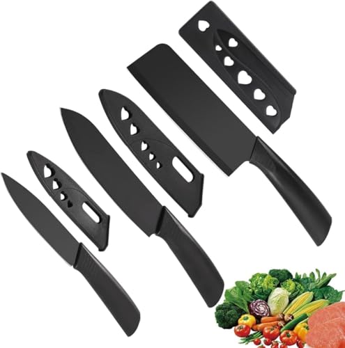 P & F Creation 3-Piece Chef Knife Set | Professional Kitchen Knives For Meat | Ergonomic Non-Slip Handle | Black Stainless Steel Blades | Sharp & Durable Cooking Tools