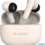 Aroma Nb138 Ascrow 32Db Active Noise Cancellation 70H* Fast Charging Earbuds Bluetooth(Beige, In The Ear)