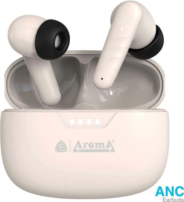 Aroma Nb138 Ascrow 32Db Active Noise Cancellation 70H* Fast Charging Earbuds Bluetooth(Beige, In The Ear)