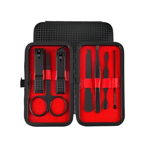 Stainless Steel Manicure & Pedicure Kit – 16-Piece Nail Grooming Set With Clippers, Cuticle Trimmer & Travel Case – Professional Nail Care For Men & Women (Menicure Kit 7Pcs)
