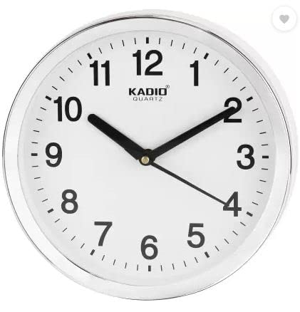 Kadio Analog 20 Cm X 20 Cm Wall Clock (White, With Glass, Standard)