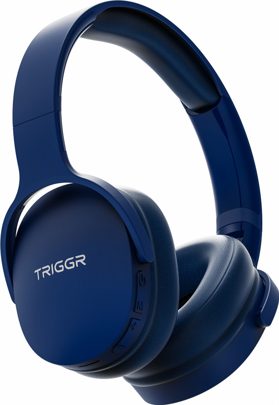 Triggr Trinity 2 With Dual Pairing, Enc, Fast Charge, 50H Battery, Rubber Finish, V5.3 Bluetooth(Cobalt Blue, On The Ear)