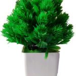 Kaykon Bonsai Wild Artificial Plant With Pot(15 Cm, Green)