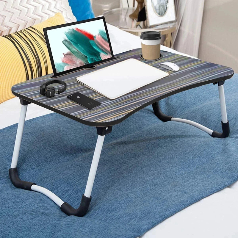 Mithila Foldable Multipurpose Table Wood Portable Laptop Table(Finish Color – Black, Pre Assembled)