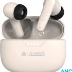 Aroma Nb138 Ascrow 32Db Active Noise Cancellation 70H* Fast Charging Earbuds Bluetooth(Beige, In The Ear)
