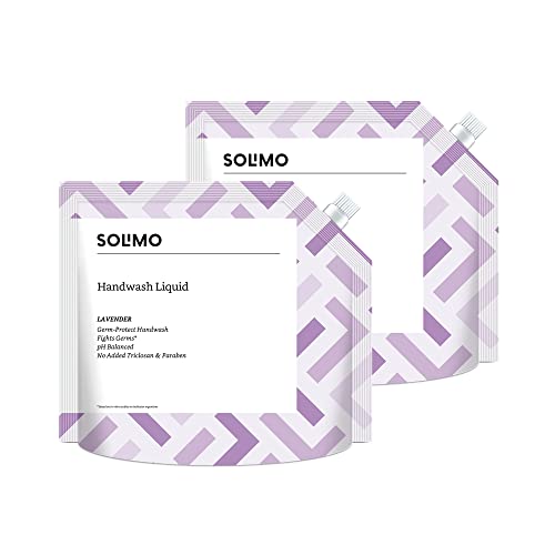 Amazon Brand – Solimo Liquid Handwash, Refill Pouch | Lavender | 3 Litre | 1500 Ml X 2 | Fights Germs | Ph-Balanced Formula | No Added Triclosan & Parabens