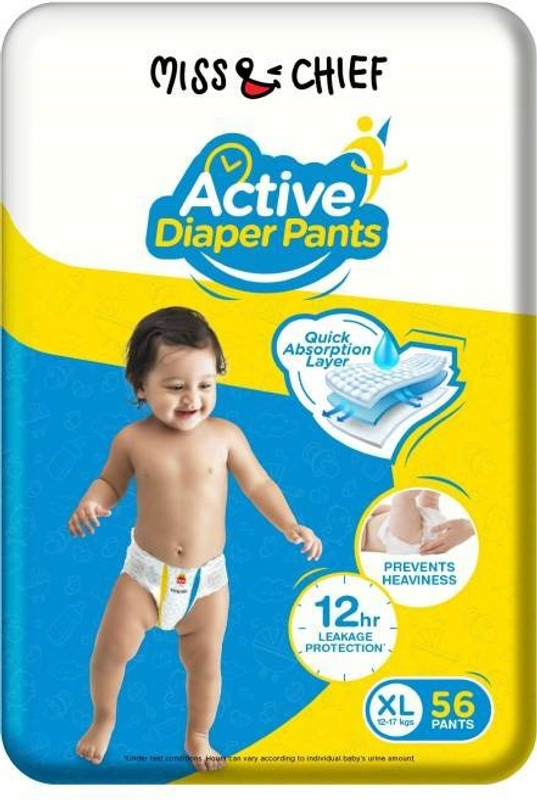 Miss & Chief Active Diaper Pants – Xl(56 Pieces)