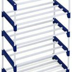 Thenextstore 5 Layer Pvc Pipe Storage Saving Rack Organizer Metal Collapsible Shoe Stand(Blue, 5 Shelves, Diy(Do-It-Yourself))