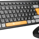 Portronics Key7 Combo Mouse Combo Set With 2.4Ghz, 1200 Dpi Wireless Standard Laptop Keyboard Compatible With Desktop, Laptop, Mac Key7 Combo(Black, Orange)