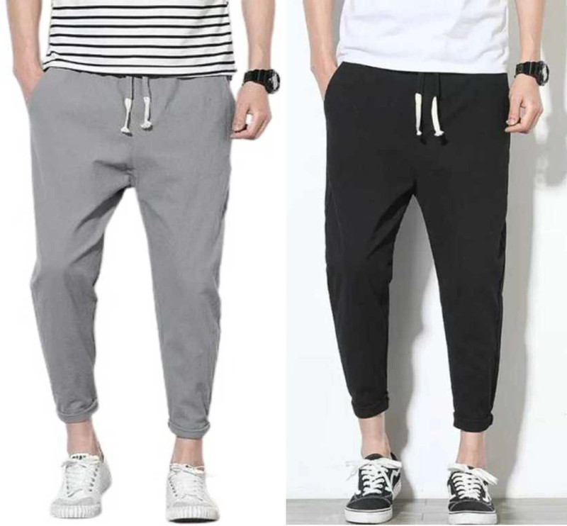 Kavya Fashion Store Solid Men Grey, Black Track Pants