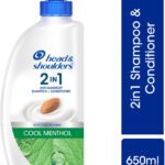Head & Shoulders Cool Menthol 2-In-1 Anti-Dandruff Shampoo + Conditioner For All-Hair Types(650 Ml)