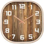 Star Work Analog 67 Cm X 32.5 Cm Wall Clock(Brown, With Glass, Standard)