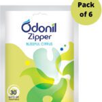 Odonil Bathroom Air Freshner Zipper-Blissful Citrus | Instant & Long Lasting Fragrance Blocks Bathroom Air Freshener Zipper-Blissful Citrus(6 X 10 G)