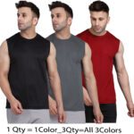 Udi N Adi Solid Men Round Neck Black, Grey, Maroon T-Shirt