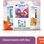 Odonil Exotic Gift Box |Gel Pocket Mix + Neem Air Freshner + 2 Room Spray Blocks Exotic Gift Box |Gel Pocket Mix + Neem Air Freshner Block + 2 Exotic Room Spray(4 X 155.5 G)