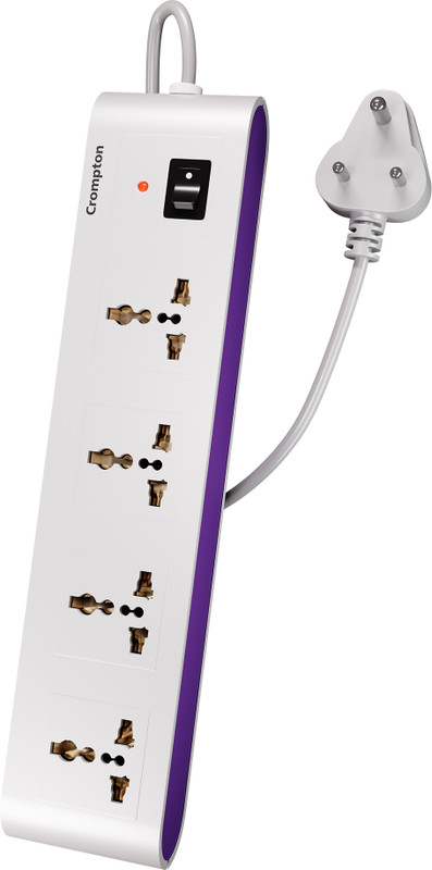 Crompton Powerbox Alpha S 4 Socket Extension Boards(White, Purple, 2 M)
