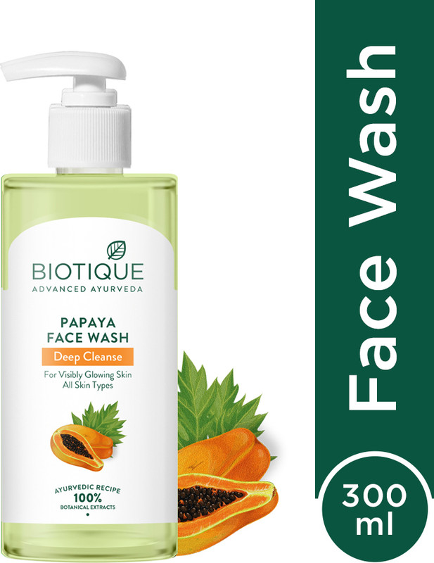 Biotique Papaya Deep Cleanse For Glowing Skin | Tan Removal And Brightening Face Wash(300 Ml)