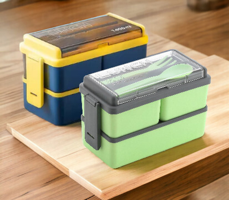 Omortex Classy Combo Of 2 Lunch Box 3 Containers Lunch Box(1500 Ml)