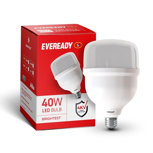 Eveready 40W Led Hammer Bulb With E27 Base, High Cri, 4Kv Surge Protection, Energy Efficient & Long Life – Warm White Light (3000K) For Home & Commercial Use, Pack Of 1
