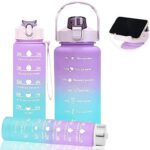 Searegal 3 Pcs Unbreakable Water Bottle With Motivational Time Marker 2000 Ml Bottle(Pack Of 3, Multicolor, Silicone)