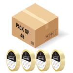 Trendikraft 12Mm X 65 Meter Pack Of 48 Transparent Bopp Packing Clear Cello Tape With Durable Materials Self Adhesive Heavy Duty Tep Roll Ideal For Packaging Box 1/2 Inch 65Mtr