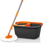 Chakaachak Eco Spin Bucket Mop Set(Orange, Grey)