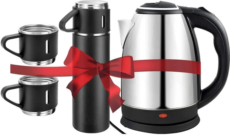 Owqust Electric Kettle & Vacuum Flask Set (500Ml,Multicolor) With 3 Coffee Mug Electric Kettle(2 L, Silver, Black)
