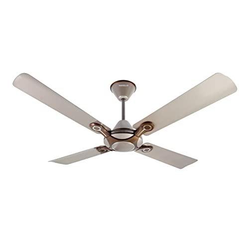 Havells 1200Mm Leganza Es 4B Ceiling Fan | Best Fan In 4 Blade, Premium Finish Decorative Fan, High Air Delivery | Energy Saving, 100% Pure Copper Motor, 2 Year Warranty | (Pack Of 1, Mist Honey)